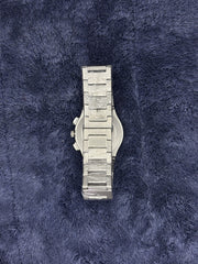 HB Premium Silver Chain Watch – Black Dial & Date Edition