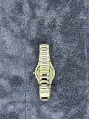 Patek Philippe-Inspired Silver Chain Watch – Black Dial & Date Edition