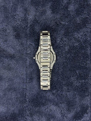 Patek Philippe-Inspired Silver Chain Watch – Green Dial & Date Edition